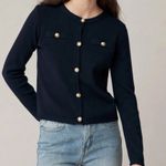 Milano black Cardigan with Gold Buttons Size M Photo 1