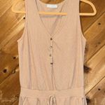 Boutique Tan shorts tank top button front jumpsuit romper Size M Photo 2