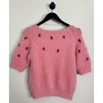 Free People Winter Blooms Appliqué Short Sleeve Sweater in Quartz Pink Combo Photo 5