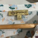 Democracy  Boho Floral Embroidered Peasant Top Large White Long Sleeve Blouse Photo 5