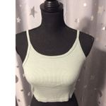 Brandy Melville  Sage Green Spaghetti Strap crop ribbed top One Size Photo 0