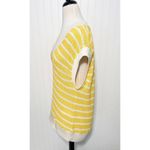 ZARA Oversized Striped Knit V-Neck Sweater Vest Sleeveless Yellow White Small Photo 9