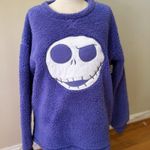 Disney Nightmare Before Christmas Fleece Long Sleeve Plush Pajama Top Purple M Photo 0