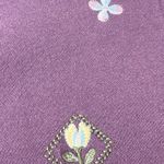 BAXTER & WELLS LARGE EMBROIDERED FLORAL CARDIGAN COTTAGECORE LAVENDER PREOWNED Purple Photo 6