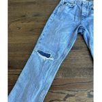 Topshop Women’s Distressed Straight Leg Editor Button Fly Jeans Size 26 L0568 Photo 4
