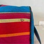 Pineda Covalin Mexico Aztec Multicolor Stripes Canvas Duffle Weekender Bag Photo 6