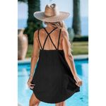 Cupshe NWT ‎ Black Eyelet Jersey Sleeveless Cover-Up Dress - Size Small Photo 1