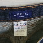 Guess 90s Vintage Dark Wash Mid Rise Rigid Classic Straight Leg Jeans Size 31 Photo 4