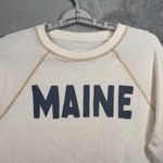American Eagle  Sweatshirt Small Maine Graphic Raglan Cream Neutral Cozy Coastal Photo 3