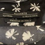 AllSaints Black White Silk Floral Stud Top US 4 UK 8 Sleeveless Printed In Italy Photo 2
