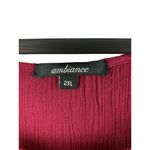 Ambiance Womens Burgundy Sleeveless Crochet Top 2XL Rayon & Cotton Blend Red Size undefined Photo 2