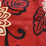 Harold’s Linen Maxi Skirt w Pockets Floral Red White Black Sz 6 Photo 3