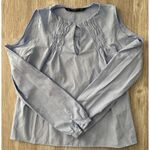 ZARA  | Women's Trafaluc Boho Solid Pleated Cold Shoulder Cutouts Top | Medium Photo 0