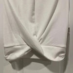 Melrose and Market  White Ribbed Puff Sleeve Twist Front Stretch Crop Top Size S Photo 1