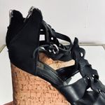 DV by Dolce Vita Black Espadrille Wedge Platform Sandals Leather Strappy Sz 8.5 Photo 4