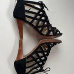 Adrienne Vittadini Anjolie-1 Suede Strappy Web Heel Womens 8.5 Witchy Black Photo 5