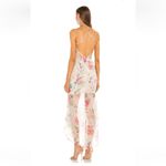 Sau Lee Frieda Silk Dress Size 8 Semi Sheer Sleeveless Open Back Floral Pink Photo 2