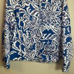 Coldwater Creek Women’s Jacket Large Blue White Moonlight Floral Full Zip Boho Photo 2