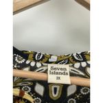 Seven Island Top Women 2X Black Brown Tan Paisley Print Sleeveless Caged Front Photo 2