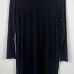 Eileen Fisher Black Long Sleeve M Tunic Top T-Shirt dress Minimalist Stretch Photo 0