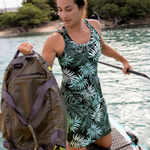 Title Nine  Cirque De La Vie Dress Aloha Women’s Palm Grey Teal Shelf Bra Large Photo 0