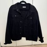 Black denim jacket with fringe Size M Photo 0