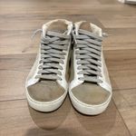 P448 High-Top Sweater Knit Wedge Sneakers Tan Beige Size 36 Photo 1