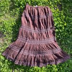 Allison Brittney Vintage Brown Tiered Skirt Photo 0