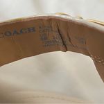 Coach  Caterine T-Strap Sandal in Ivory with Gold Accent Logo Plate, Size 9 Photo 7