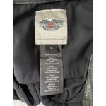 Harley Davidson Harley-Davidson Black Long Sleeve Button-Up Shirt Faux Leather Accents Large Photo 5