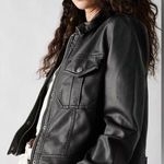 Free People  Emma Shrunken Vegan Moto Jacket Photo 2