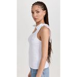 Nation Ltd Gigi White Rib Sleeveless Bow Tie-Strap Cami Camisole Tank Blouse Top Photo 1