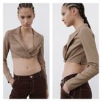 ZARA  Check Blazer Crop Top M Photo 6