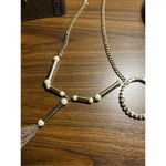 Anthropologie Takara Tassel Necklace gold and pearl necklace and bracelet set Photo 7