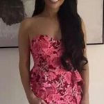 ZARA  pink white floral jacquard mini dress Photo 4