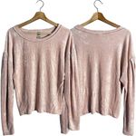 We The Free Free People  Milan Crushed Velvet Top Women's XS Blush Pink Oversized Photo 3