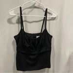 Cute vintage 90’s black metallic stripe lace camisole suit top luxury suit Photo 7
