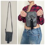 Vegan Leather Purse Crossbody Multiway Waist Fanny Pack Gray Fringe Boho Photo 5