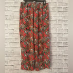 Jane and Delancey Women’s orange with animal print wide leg pull on pants Large Photo 1