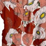 Loft  Hibiscus Floral Red Pink Blouse XS Photo 5