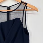 Adrianna Papell Draped Crepe Illusion Dress size 4 in Midnight Navy Sleeveless Photo 4