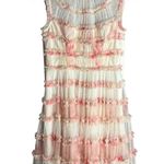 Needle & Thread  Memory Rose Sleeveless Tulle Mini Dress Pink White Size 6 Photo 6