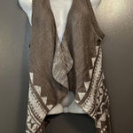 Absolutely Creative Worldwide Vest Womens XL Brown Aztec Open Front Made USA Photo 0