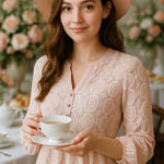 Altar'd State Lace Floral Semi Sheer Dress Cottagecore Farmhouse Photo 0