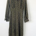 Topshop Khaki Green Floral Split Front Shirt Dress Photo 2