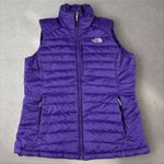 The North Face  Vest Womens Medium Purple Full Zip Primaloft Puffer Hiking Sporty Photo 0