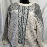 Juice vintage cable Knit patchwork leather Striped Sweater Long Sleeve XL Photo 0