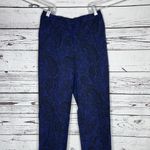 Isaac Mizrahi  Live! NWOT Size 0T Blue & Black Paisley Print Pull-On Ankle Pants Photo 1