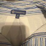 Democracy  Three Quarter Tucked Sleeve Button Down Spliced Stripe Woven Shirt Photo 6