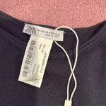 ZARA  Black Fitted Crop Top with Long Sleeves Photo 2